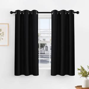 lot 12453 image: PONY DANCE Black Blackout Curtains 34x45 Grommet