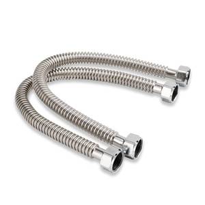 lot 12455 image: PLUMBINGMASTER Stainless Steel Water Heater Connector 18-Inch 2-Pack