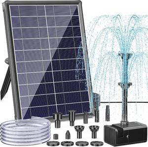 lot 13572 image: Antfraer Solar Fountain Pump for Bird Bath, 8W Solar Water Fountain Pump with Dry-Run Protection & Double-Layer Nozzles, Solar Pump with 5Ft Tubing for Small Pond, Bird Bath, Water Feature