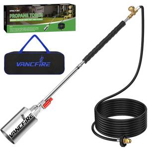 lot 13577 image: Propane Torch Weed Burner Kit with Storage Bag, Heavy Duty High Output Blow Torch Flamethrower with Self Igniter & 10FT Hose for Weeding, Roofing, Ice Melting, Road Marking,Charcoal (34)