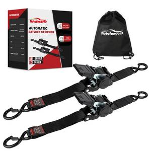lot 13591 image: Autofonder Retractable Ratchet Straps 2-Pack, 2inx 10ft Heavy Duty