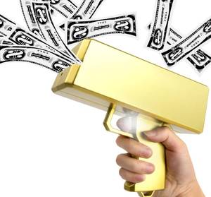 lot 13594 image: KWYZ Golden Money Shooter, Make it RainSpray Money Gun Paper Playing Toy , Handheld Spray Cash Gun for Game Movies Party Supplies