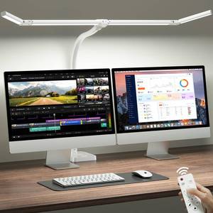 lot 13603 image: ONEMIX LED Desk Lamp with Base, 42-Inch 4-Panel Light for Dual Monitors