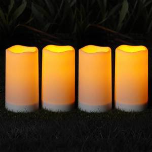 lot 13611 image: Homemory Solar Candles Outdoor Waterproof, Sensor Only, Dusk to Dawn, 3x6