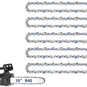 lot 14111 image: 5 Pack 10 Inch Chainsaw Chain 38LP Pitch .043 Gauge 40 Drive Links, Fit for Worx WG322, LCS1020, EGO PSA1000, Milwaukee M18 FUEL Pole Saw, Ryobi P546, Husqvarna Craftsman- R40