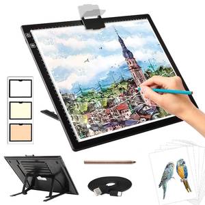 lot 14115 image: Rechargeable A3 Light Pad for Diamond Painting,Tracing Light Box with Stand and Clip,3 Colors Stepless Dimmable and 6 Levels of Brightness Light Board for Artists,Drawing,Sketching,Animation
