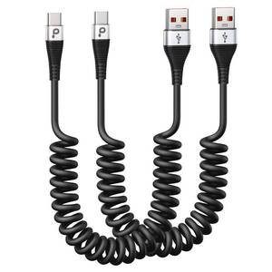lot 14124 image: USB Type C Cable Fast Charging 2Pack 5ft Coiled USB A to USB C Charge Cable