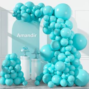 lot 14129 image: Amandir 153Pcs Teal Balloons Arch Garland Kit Different Size 18 12 10 5Inch
