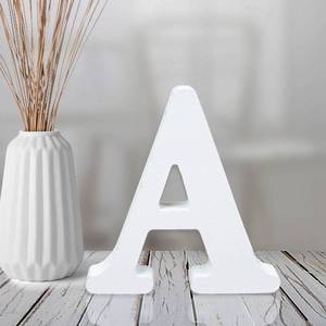 lot 14130 image: AOCEAN 4 Inch White Wood Letters Unfinished Wood Letter for Wall Decor Decorative Standing Letters Slices Sign Board Decoration for Craft Home Party Projects (A)