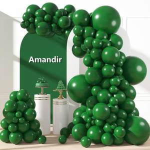 lot 14135 image: Amandir 153pcs Dark Green Balloons Arch Garland Kit Different Sizes