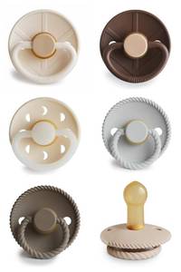 lot 14167 image: FRIGG Natural Rubber Baby Pacifier 6-Pack Earthy Wonder  Made in Denmark  BPA-Free (6-18 Months)