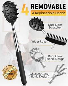 lot 14171 image: Saliwa Telescoping Back Scratcher with 4Pcs Detachable Heads, Back Scratcher for MenWomen,Gift for Men,Dad Gifts Birthday Gifts for Husband, Men, Women, Him, Her