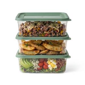 lot 14175 image: carrotez 3.2-Cup Rectangular Stackable Food Storage Containers 3 Pack 750ml