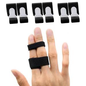 lot 14182 image: Sumifun Buddy Finger Wraps, Pack of 6 Finger Tapes for Broken, Sprained, Fractured Finger, Finger Straps for Jammed, Swollen, Dislocated Joint (Black)