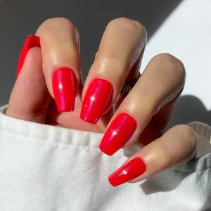 lot 14185 image: Glamnetic Press On Nails - Medium Coffin, Glazed Fake Nails 30 Pc Full Kit