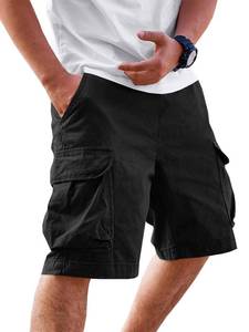 lot 14193 image: Runcati Mens Cargo Shorts Chino Cotton Drawstring Casual Shorts Summer Twill Outdoor Short Pants Black Sz L