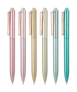 lot 14205 image: Mr. Pen- Retractable Gel Pens, 6 Pack, Black Ink, Metallic Morandi Barrels