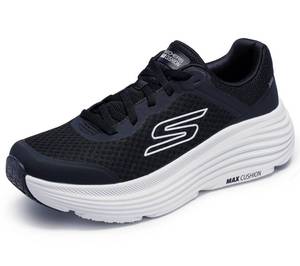 lot 19829 image: Skechers Mens Max Cushioning Endeavour Sneaker, BlackWhite, 9.5 (Slightly Worn)