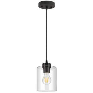 lot 19857 image: BoostArea Modern Pendant Light Fixtures, Industrial Hanging Ceiling Lamp with Clear Glass Shade, Farmhouse Black Pendant Lighting for Kitchen Island Decor Living Room Hallway Bedroom Dining Hall Bar