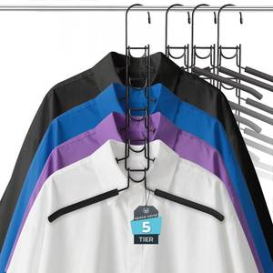 lot 19858 image: Limogoo 5 in 1 Multi Layer Hangers Space Saving with Non-Slip Foam Padded