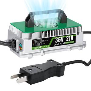 lot 19898 image: 21 Amp 36 Volt Golf Cart Battery Charger for EZGOYamahaClub Car with Crowfoot Plug, Fully Auto Smart Charging IP67 Waterproof 36V Golf Cart Charger for Lead-Acid Batteries