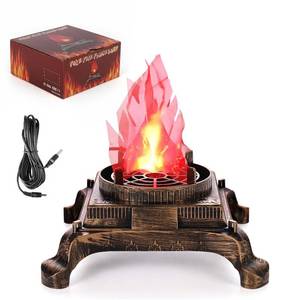 lot 20353 image: LiveGo 3D LED Fake Fire Flames Effect Light, 110V LED Artificial Fire Flame Light, Realistic Flickering Flame Lamp Electric Fake Campfire Lamp for Halloween Christmas Party Stage Night Club