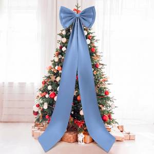 lot 20362 image: Wavwavw Christmas Giant Satin Bow Decor Dusty Blue Big Bow, 75 x 18 Inches