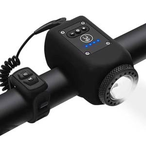 lot 20365 image: LESOVI Electric Bike Horn Bike Light 2 in 1 110 dB Bicycle Horn 5 Sound Modes with Rechargeable Battery Waterproof Bicycle Light with Horn for Kids Boys Adults Mountain Bike (LE-01 Black)