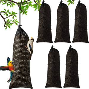 lot 20375 image: Weewooday 3 Pieces Finch Sock Feeder Thistle Seed 4.7 X 11 in,Black
