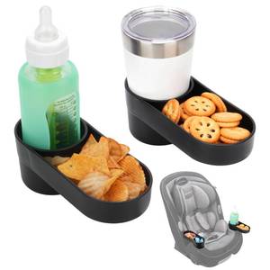 lot 20389 image: 2PCS Car Seat Snack Tray with Cup Holder for Safety 1st EverFit & Grow and Go  Maxi-COSI Pria  Cosco All-in-One Car Seat, Car Seat Cup Holder Accessory, Dishwasher Safe, Black (Model C6577&C6474)