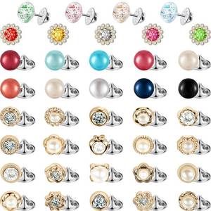 lot 20404 image: WILLBOND 50 Piece Women Shirt Brooch Buttons Bulk, Mini Cover up Pins