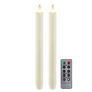 lot 20426 image: CozierGlow Flameless Taper Candles Flickering with Remote and Timer, 3D Moving Flame Taper Candle Battery Operated to 400 Hours, 9 Inch Window Candles, (Ivory)