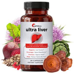 lot 20434 image: UpWellness Ultra Liver Supplement for Liver Care & Support and Gallbladder Support - Powered by TMG, NAC Milk Thistle, and More - Liver Cleanse Detox & Repair - 60 Capsules