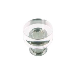 lot 20438 image: Hickory Hardware 10 Pack Solid Core Kitchen Cabinet Knobs, Luxury Cabinet and Dresser Knobs, Handle Pulls for Doors & Drawers, 1 Inch, Crysacrylic with Satin Nickel, Midway Collection