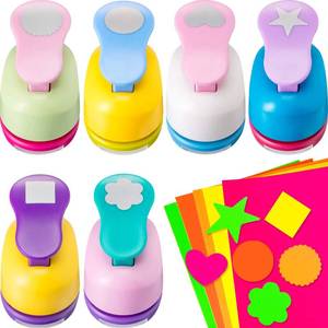 lot 20440 image: CHENGU Hole Punches 6 Shapes with Cardstock for Kids,Multiple Styles,1 Inch