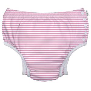 lot 20446 image: green sprouts Snap Reusable Absorbent Swimsuit Diaper, Light Pink Pinstripe, 4T