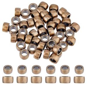 lot 20458 image: SUPERFINDINGS 50Pcs Brass Paracord Beads Antique Bronze Column Spacer Beads European Large Hole Bead Paracord Loose Bead for DIY Jewelry Making Craft,Hole 5.5mm