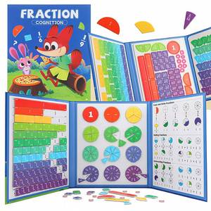 lot 20460 image: BlivEclat Magnetic Fraction Playook for Kids with 152 Pcs Fractions Magnets Tiles and Disc Set, Math Demonstration Book Learning Toys Fraction Manipulatives for Toddlers