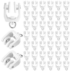 lot 20467 image: Jetec 100 Pcs Curtain Track Rollers Bulk, Flexible Bendable, White