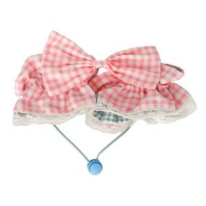 lot 20473 image: Soft Cotton Dog Headband for Cocker Spaniel, Cavalier, Springer - Adjustable Bow Pet Hair Accessory (Dog Bow Pink)