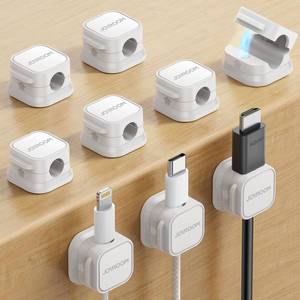 lot 20474 image: JOYROOM 9 Pack Magnetic Cable Clips, Cord Organizer Adhesive Wire Holder