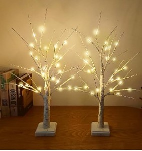 lot 1518 image: Light up battery powered trees decoration white trees