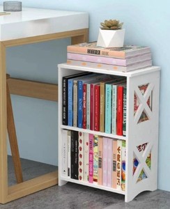 lot 1573 image: Minimalist Bedside Tables Nightstand, Small Bookshelf Bookcase, Bathroom Shelves, Display Rack for Bedroom, Living Room, Office, White (stock photo may not be exact)