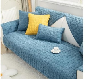 lot 4376 image: JIAN YA NA Sectional Couch Cover, Velvet Sofa Slipcover for Pets and Kids, Anti-Slip Washable Furniture Protector for 3-Cushion Couch, Loveseat, Recliner, L-Shaped Sofa, Armrest & Backrest (1 Piece)