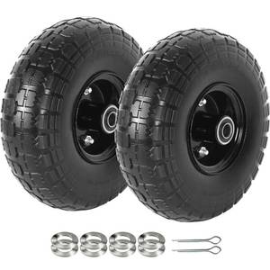 lot 1578 image: AR-PRO 4.103.50-4 Flat Free Tire and Wheel, 10 Solid Tire, 2-Pack