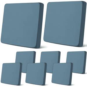 lot 1588 image: Newwiee 8 Pcs Patio Outdoor Cushion Covers,Solid,Gray Blue