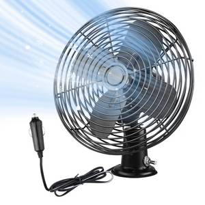 lot 1592 image: CRAFTZONE 12V Portable Fan RV  Truck Cooling Heavy Duty 9 Metal Clip-On Car Fan Bus  Boat  Forklift  Car  Camper  Lawn  Mower  Tractor 2-Speed High Velocity Black