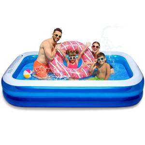 lot 1608 image: CHICLIST Inflatable Swimming Pool 103 X69 X20 Full-Sized Lounge Pool for Kiddie, Adults, Easy Set Family for Backyard Summer Water Party Outdoor Kiddie Pools