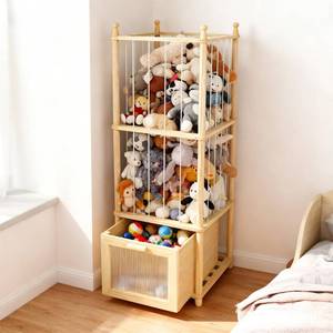 lot 1622 image: Kompaktayc Stuffed Animal Storage with Clear-View Drawer, Wooden Stuffed Animal Zoo Organizer for Nursery & Playroom, Holder for Plush Toys,Balls,Blocks,Wooden Home Decor