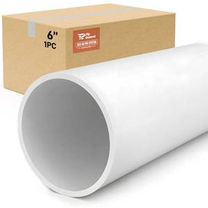 lot 1623 image: 6 Inch PVC Pipe, 17 Long SCH40 Industrial PVC Pipe, 1 Pack
